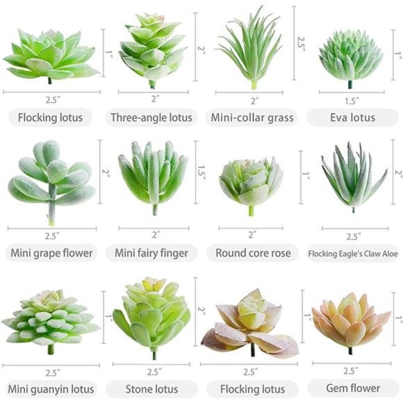 12 Pcs Artificial Succulents Mini Fake Plants Unpotted Faux Succulent for Craft - Picture 2 of 7